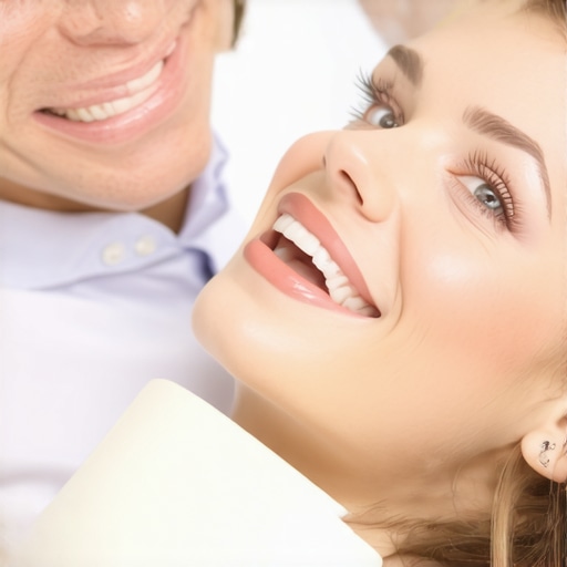 Dentist demonstrating professional teeth cleaning to a patient.