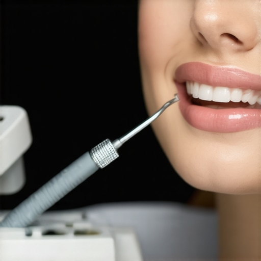 Dental professional using digital smile design technology in a modern clinic.