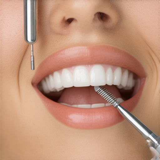 A dentist performing professional teeth cleaning with advanced dental tools