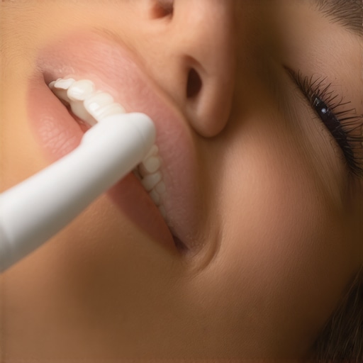 Person cleaning Invisalign aligners with ultrasonic device to maintain long-term results.