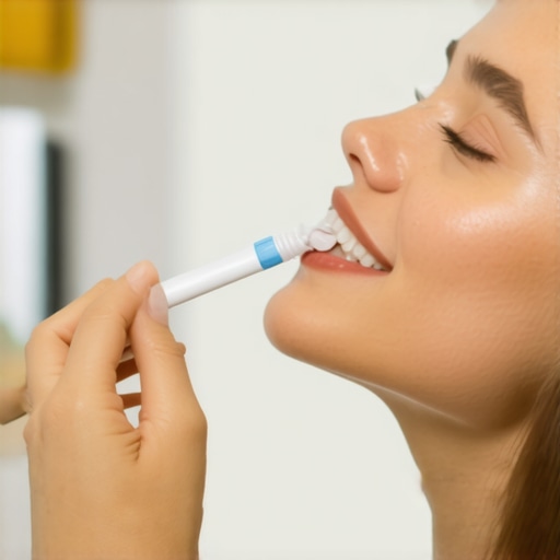 Person demonstrating brushing and flossing techniques for better teeth cleaning results.