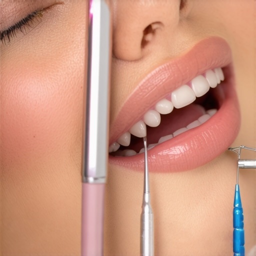 Dental hygienist cleaning a patient's teeth with advanced equipment