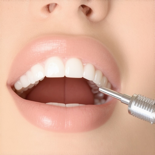 Dental Laser Technology in Use Dentist performing laser-based teeth cleaning with modern equipment