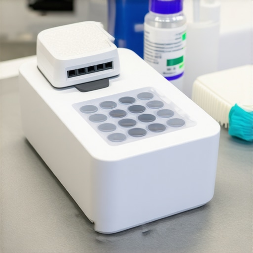 Ultrasonic dental scaler and biofilm fluorescence testing device used by dentists.