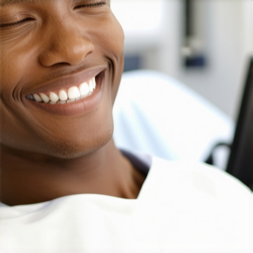 Person scanning teeth with an AI-powered dental app for maintenance