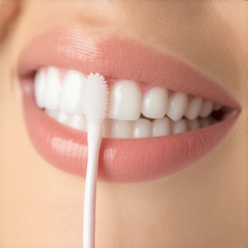 A toothbrush brushing a tooth softly to reduce sensitivity