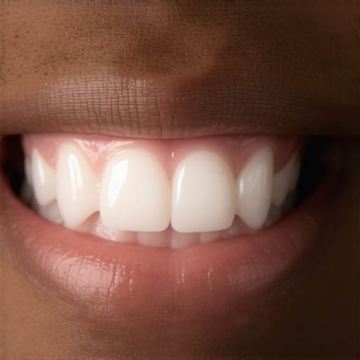 A smiling person showing healthy gums and teeth after dental treatments.