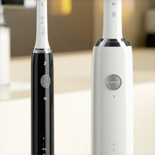 Electric toothbrush and water flosser demonstrating advanced dental maintenance equipment.