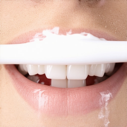A person brushing a test area with a toothbrush to check toothpaste abrasiveness