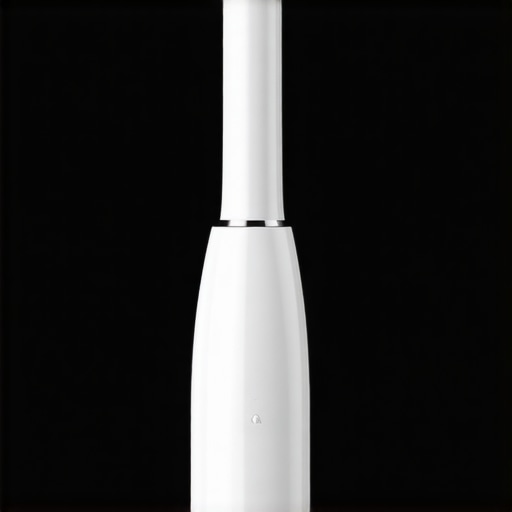 A person brushing teeth with a high-tech electric toothbrush showing pressure sensor indicators.