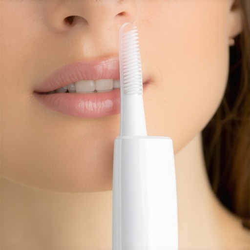 A person using a modern ultrasonic toothbrush to clean teeth effectively.