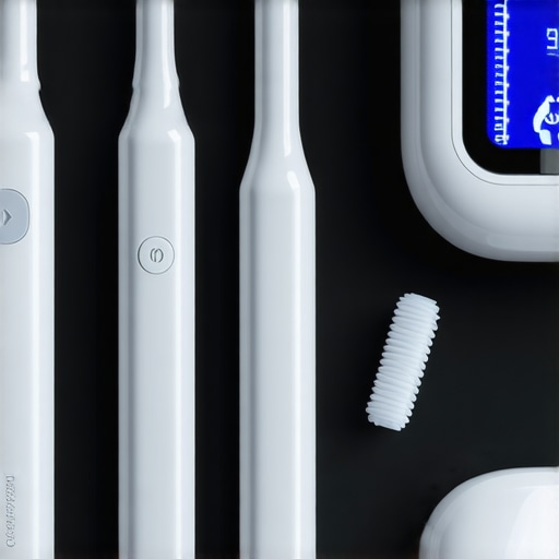 Advanced Dental Maintenance Tools A set of modern dental tools on a clean surface, demonstrating advanced oral hygiene technology