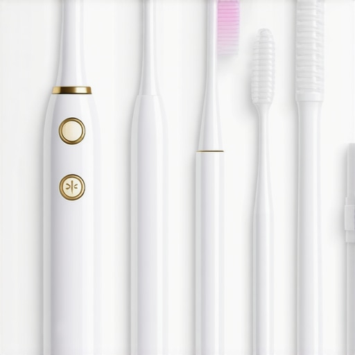 A set of high-tech dental cleaning devices on a tray, ready for use in dental maintenance routines.
