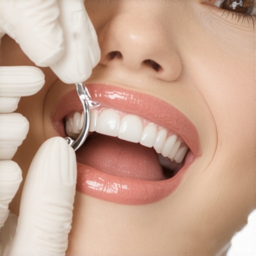 Dentist performing a high-tech teeth cleaning with ultrasonic scaler and laser tools