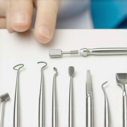 A set of contemporary dental care tools ready for use