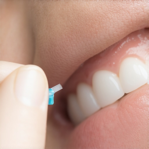 Applying desensitizing gel to sensitive implant site Dental professional applying gel to reduce sensitivity around a dental implant