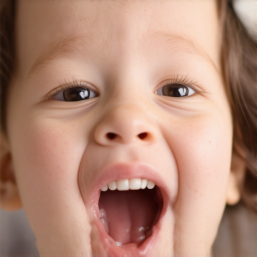 A parent helping a young child gently wiggle their loose baby tooth