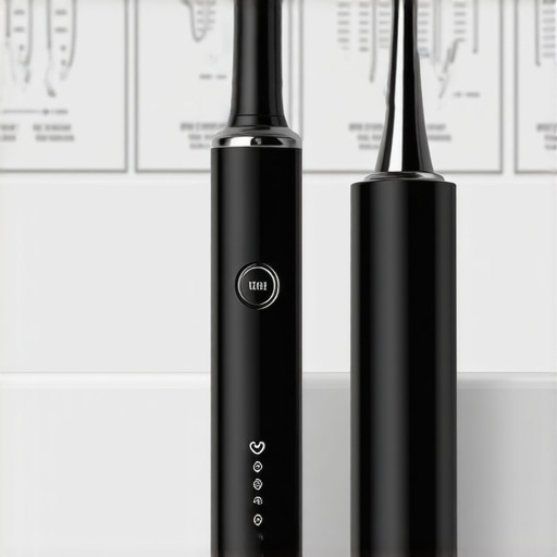 Essential dental maintenance tools Electric toothbrush and water flosser with dental charts