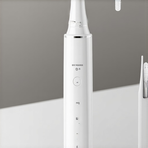 Ultrasonic scaler and water flosser on bathroom counter