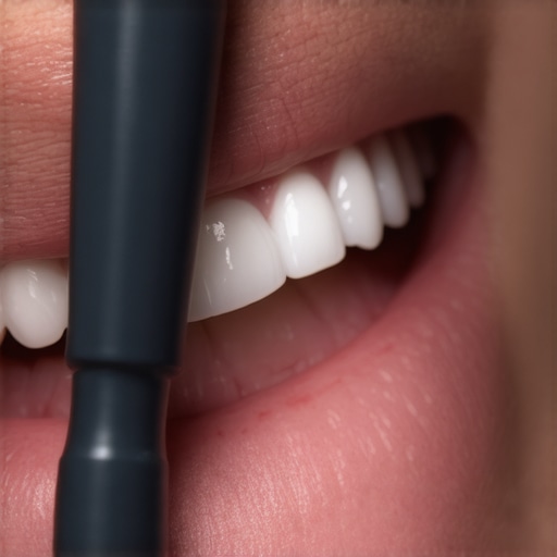 Teeth reshaping procedure in progress A dentist reshaping a patient's teeth using digital tools during a cosmetic dentistry procedure