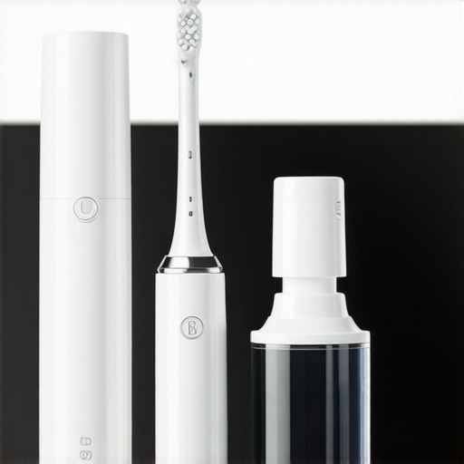 Essential Tools for Long-Term Dental Care Electric toothbrush and water flosser on a bathroom countertop demonstrating effective oral hygiene tools
