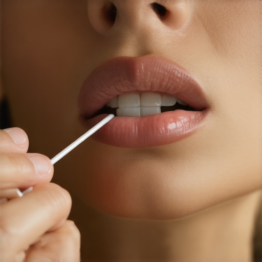 Gentle Flossing Technique for Healthy Gums Person demonstrating proper flossing method gently cleaning teeth and gums.