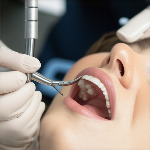 Professional dental examination Dentist performing a thorough dental check-up using modern instruments