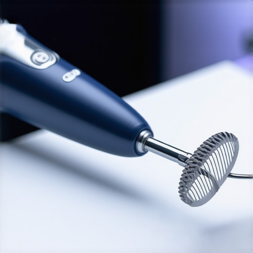 A sleek ultrasonic dental scaler device placed on a white tray, ready for daily maintenance.