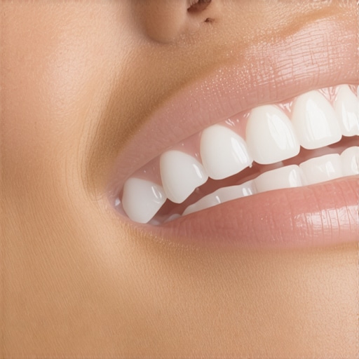Person biting on a silicone Chewie to improve aligner seat and reduce looseness.