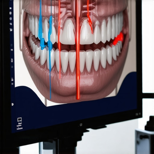 3D Dental Bite Force Analysis A digital 3D dental scan showing bite pressure points to prevent tooth fractures.