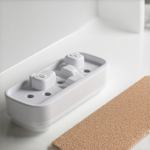 Advanced Aligner Maintenance Tools Ultrasonic cleaning chamber and maintenance tools for clear aligners on a bathroom counter