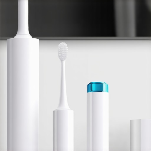 Modern dental maintenance tools including a water flosser and sonic toothbrush