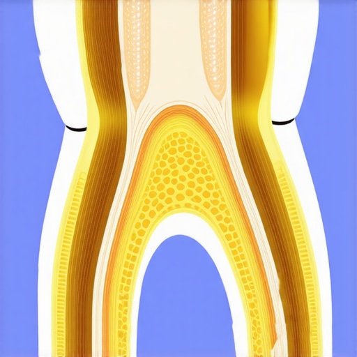 Anatomy of Tooth Light Refraction A cross-section diagram showing how enamel and dentin affect tooth color