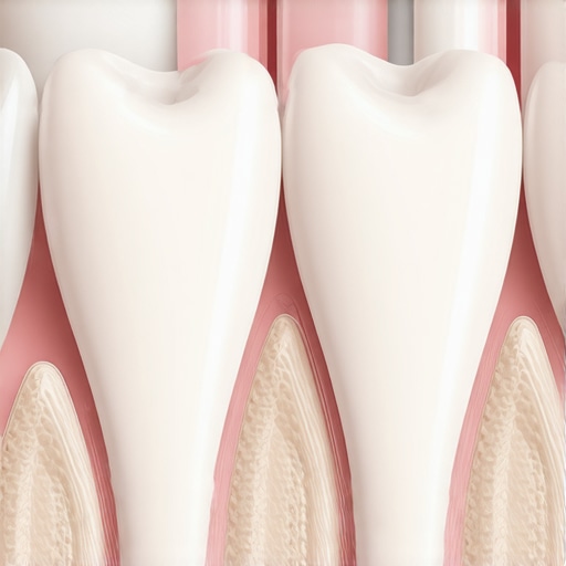 Diagram showing how a dental crown sits flush against natural gum tissue