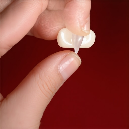 Applying orthodontic wax to a chipped tooth A close-up of dental wax being prepared for application to a sharp tooth edge for immediate relief.