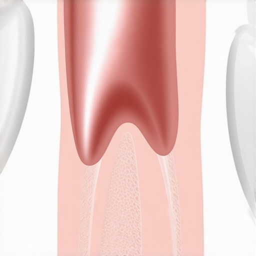 A detailed comparison showing the difference between healthy enamel and a worn tooth edge affected by attrition.