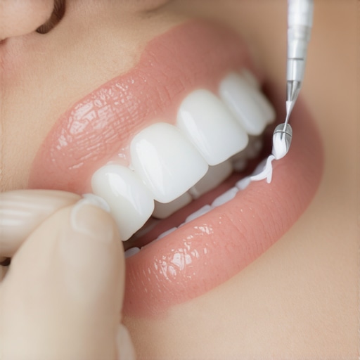 Dental Bonding Repair for Veneers Dentist repairing a chipped porcelain veneer with composite bonding.