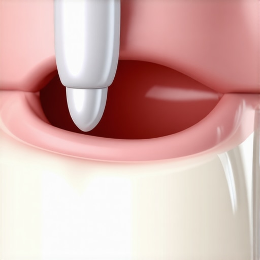 Dentist inspecting the precise margins of a dental crown to prevent micro-leakage