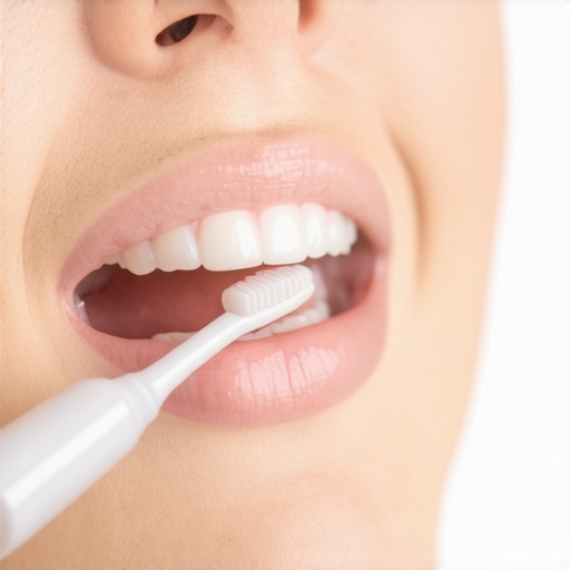 Effective Brushing for the Incisive Papilla Proper toothbrush angle for cleaning the gums behind the front teeth.