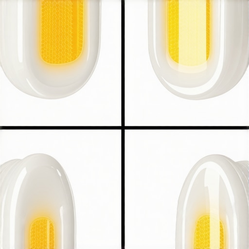 Comparison of healthy tooth enamel versus thinned enamel showing yellow dentin
