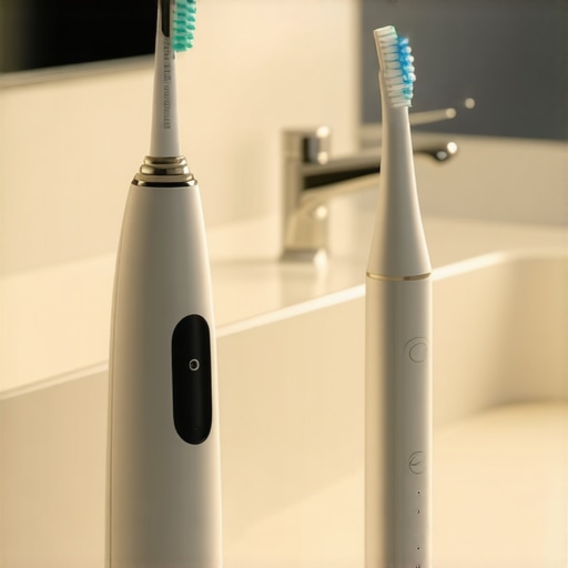 A professional-grade ultrasonic cleaner and electric toothbrush for dental maintenance
