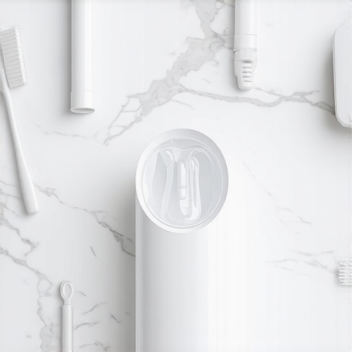 Ultrasonic cleaner for Invisalign trays and dental tools on a bathroom counter.