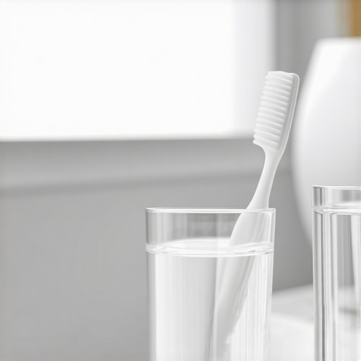 Soft toothbrush and water for sensitive teeth after a dental cleaning