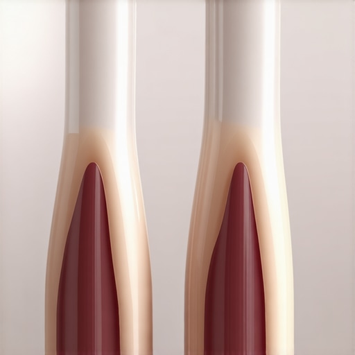 Comparison of healthy tooth enamel and transparent tooth edges caused by over-brushing.