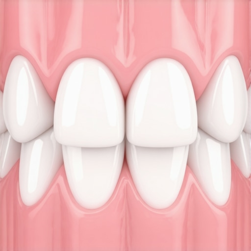 Healthy Gums and Clear Aligner Detail Close-up of healthy pink gum tissue and a clear Invisalign aligner showing the relationship between orthodontic pressure and gingival health.