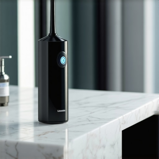 A modern water flosser tool used for cleaning sensitive gums after a fever