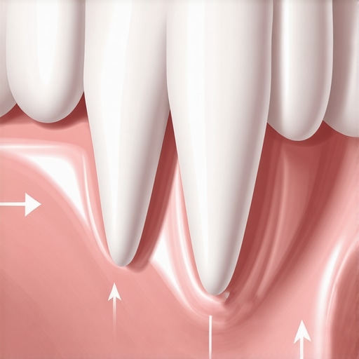 Diagram showing how air escapes under a dental bridge causing a whistling noise.