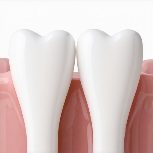 Close up of orthodontic attachments used for Invisalign treatment