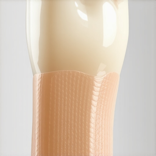 Macro view of dental enamel and dentin Close-up of tooth enamel showing natural translucency and dentin layers.