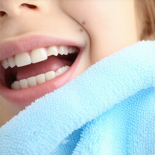 Managing Six-Year Molar Eruption Child's gums with a new molar erupting and a soothing washcloth.